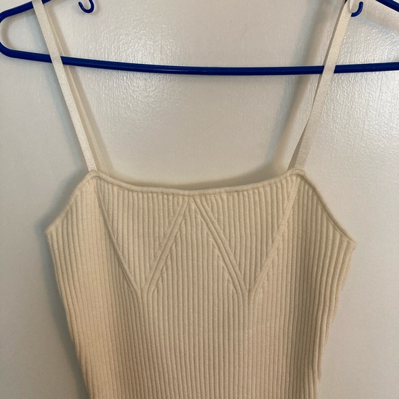 Pretty Garden, Ivory ribbed Knit, Body-con 2 piece dress with pullover shrug, M - Picture 5 of 14